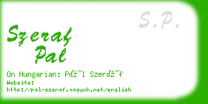 szeraf pal business card
